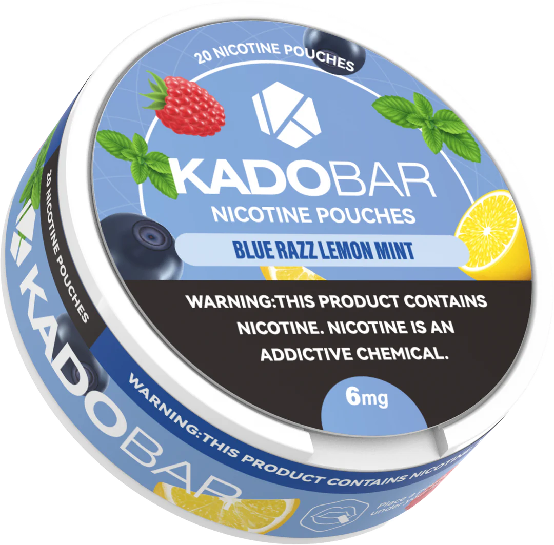 BlueRazzLemonMint Blue Razz Lemon Mint Kado Bar Nicotine Pouches 20 Pack Can